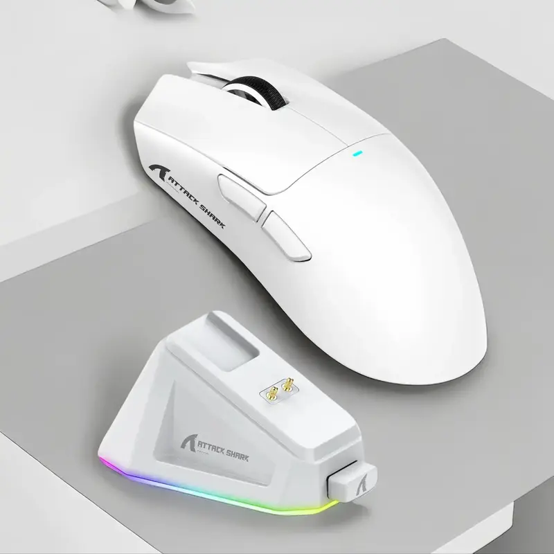 ATTACK SHARK Wireless Gaming Mouse, Rechargeable Gaming Mouse with Magnetic Charging, Ergonomic Wireless Mouse for Gaming, O...