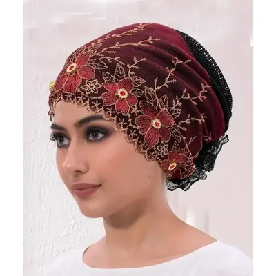 Rhinestone Embroidery Women Head Turban Muslim Female Hat Cancer Chemo Cap African Head Wraps Bonnet