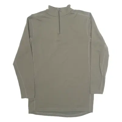 Military Mens Sweatshirt Green 1/4 Zip L