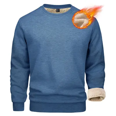 MAGCOMSEN Men's Sherpa Lined Sweatshirts Fleece Pullover Basic Tops Warm Crewneck Spring Winter Sweatshirt Fallfreshness Outd...