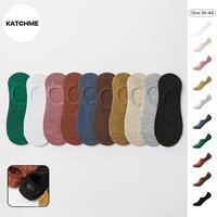 KatchMe Women's Versatile Plain 10-Pack Ribbed No-Show Socks, Solid Color Cotton Socks, Comfortable Socks for All Seasons, Mu...