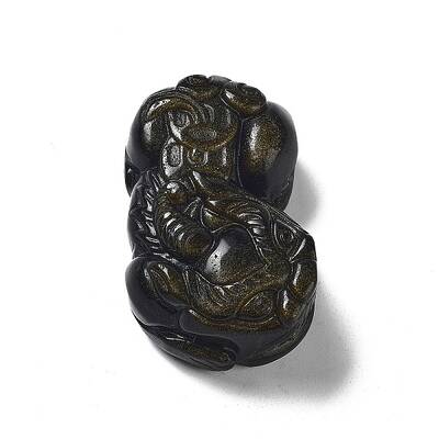 Feng Shui Natural Golden Sheen Obsidian Carven Pendants
