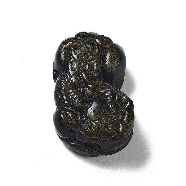 Feng Shui Natural Golden Sheen Obsidian Carven Pendants