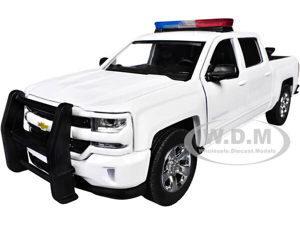 2017 Chevrolet Silverado 1500 LT Z71 Crew Cab Pickup Truck White with Flashing Light Bar and Front and Rear Lights and Sounds...