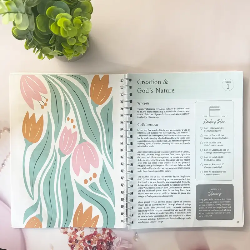 The Bible in One Year: 52-Week Study, Daily Prayer and Notes Set,Spiritual Joumey Cift for Men and Women, Faith-inspiring Bib...