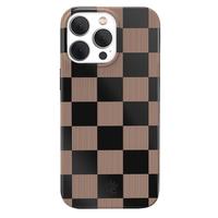 Velvet Caviar Mocha Vibe Checkered iPhone Case – Chic MagSafe-Compatible Phone Cases with Shockproof Protection - Perfect G...