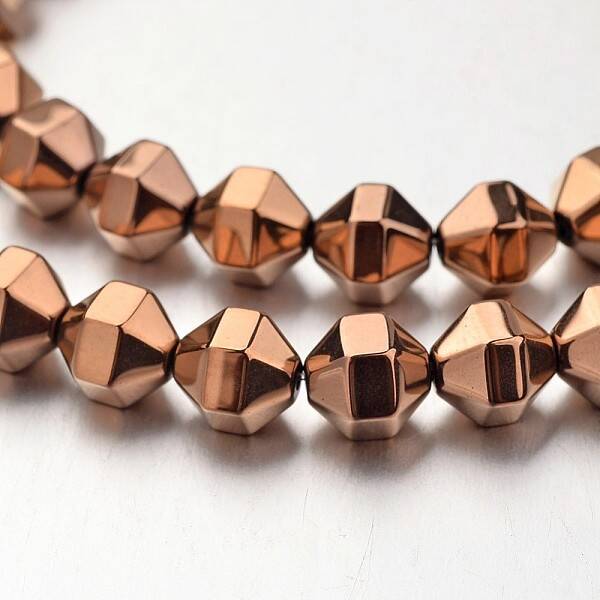Electroplate Non-magnetic Synthetic Hematite Bead Strands