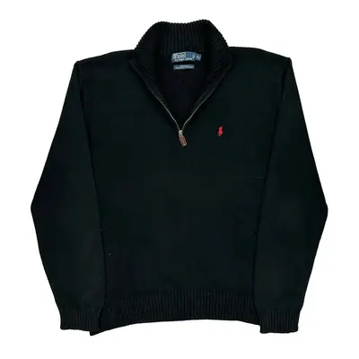 Polo By Ralph Lauren 1/4 Zip - XL Black Cotton