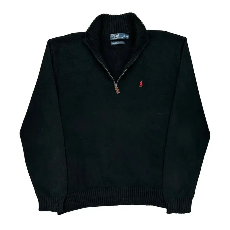 Polo By Ralph Lauren 1/4 Zip - XL Black Cotton
