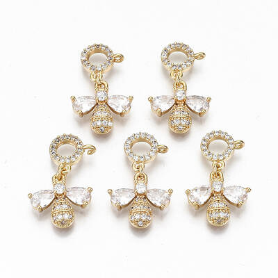 Brass Micro Pave Cubic Zirconia Pendants
