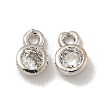Brass Micro Pave Cubic Zirconia Charms