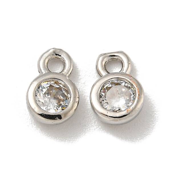 Brass Micro Pave Cubic Zirconia Charms