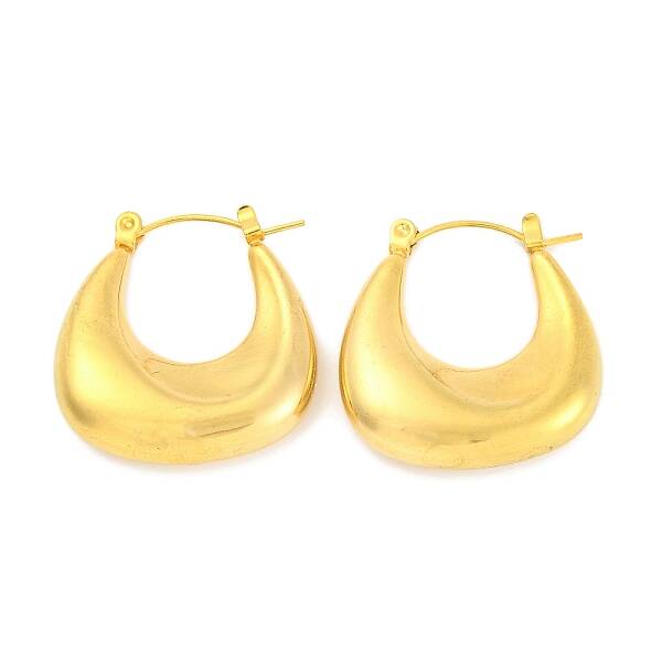 Teardrop Ion Plating(IP) 304 Stainless Steel Hoop Earring