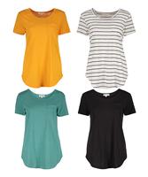 Urban Diction Slub Knit SEMI-SHEER Breathable Loose Scoop Neck Tee 4 Piece Pack, S to 3X Casual T-Shirts Comfort Lady Comfort...