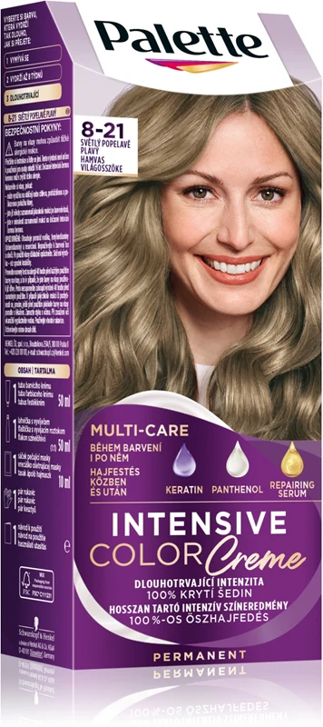 Schwarzkopf Palette Intensive Color Creme permanent hair dye color 8-21 Ashy Light Blond