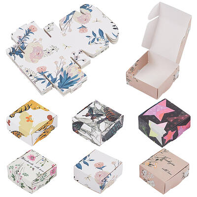 36Pcs 6 Styles Square Paper Gift Boxes