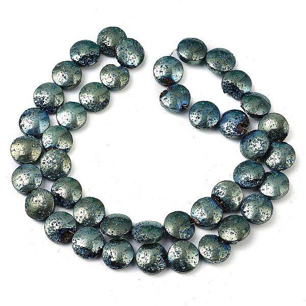 Electroplated Natural Lava Rock Beads Strands