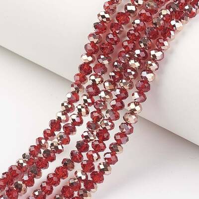 Electroplate Transparent Glass Beads Strands