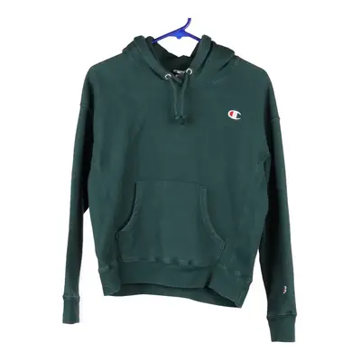 Reverse Weave Champion Hoodie - Small Green Cotton Blend