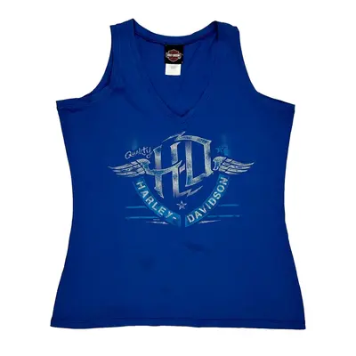 Rattlesnake Mountain Harley Davidson Graphic Vest - 2XL Blue Cotton