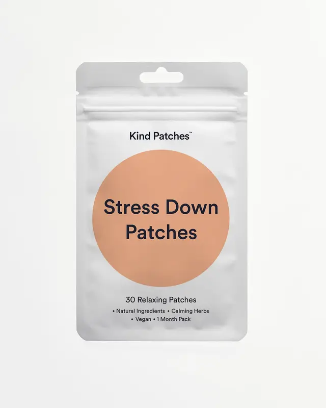 Kind Patches | Stress Down Patches | 30 relaxing patches: natural ingredients, calming herbs, vegan, 1 month pack