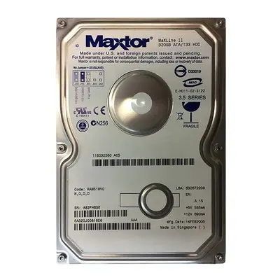 5A320J0-0818E6 Maxtor MaXLine II 320GB 5400RPM IDE Ultra ATA/133 (ATA-7) 2MB Cache 3.5-Inch Hard Drive