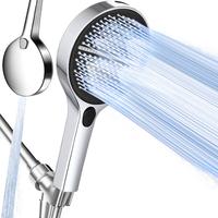 5.9-inch large panel handheld showerhead with four spray modes: Rainfall, Mist, Pulse, and Jet. Easy to install, comes with a...