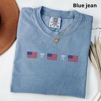 Comfort Colors Vintage American Flag And Dainty Bow T-shirt, America T-shirt 4th Of July Tee, Outfits Coquette, Patriotic Tee...