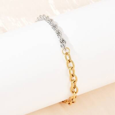 304 Stainless Steel Cable & Rope Chain Bracelets for Women