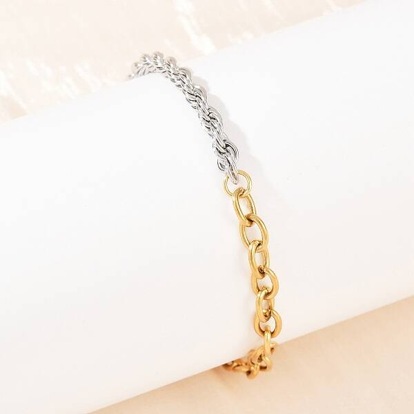 304 Stainless Steel Cable & Rope Chain Bracelets for Women