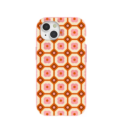 Bubblegum Pink Retro Tiles iPhone 15 Case