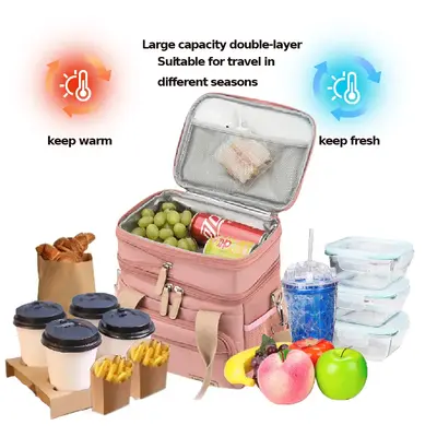 Lunch Bag for Women, Loncheras Para Mujer, Leakproof Insulated Large Lunchbox Dual Compartment Lunch Box Adult For Work Beach...