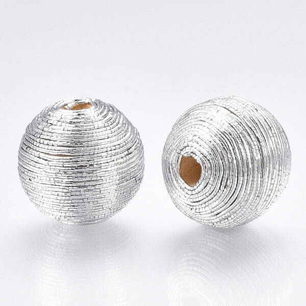 Wood Beads Covered with Polyester Cord Wire