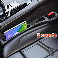 Car Seat Side Filler, PU Leather Car Seat Side Storage Strip, Phone Key Ticket Holder, Car Interior Accessories for Stowing &...
