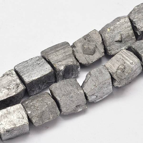 Nuggets Electroplated Natural Pyrite Beads Strands