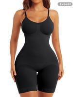 Women's Solid Adjustable Strap Scoop Neck Shapewear Jumpsuits , Minimalist High Stretch Tummy Control Butt Lifting Shaper, Wo...