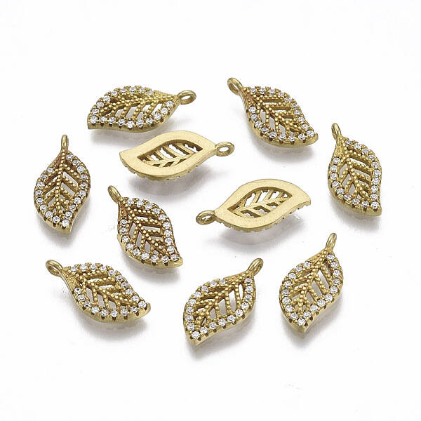 Brass Micro Pave Cubic Zirconia Charms