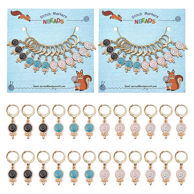 Alloy Enamel Lollipop Locking Stitch Markers