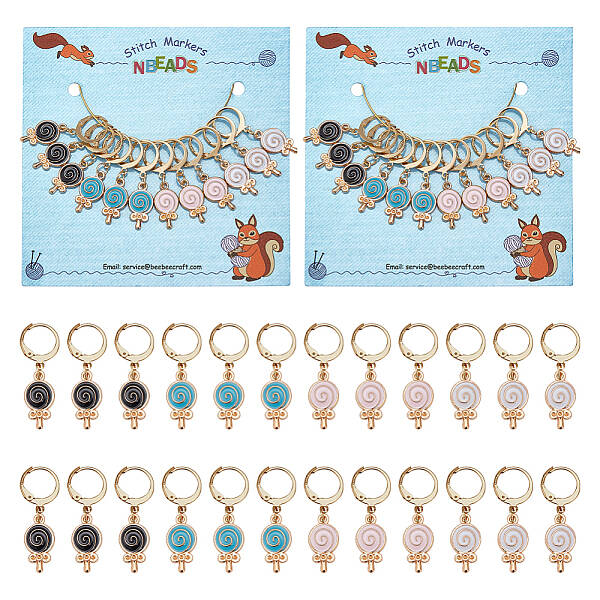 Alloy Enamel Lollipop Locking Stitch Markers