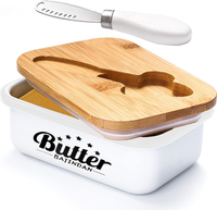 Butter Dish with Lid for Countertop, Stainless Steel Multipurpose Butter Knife, Butter Container with Double High-quality Sil...