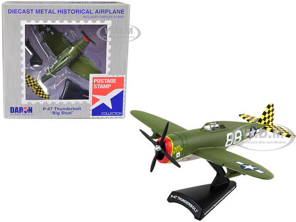 Republic P-47 Thunderbolt Fighter Aircraft Big Stud United States Army Air Force 1/100 Diecast Model Airplane by Postage Stam...