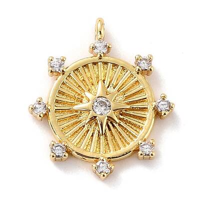 Eco-Friendly Brass Micro Pave Clear Cubic Zirconia Pendants