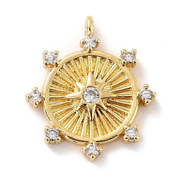 Eco-Friendly Brass Micro Pave Clear Cubic Zirconia Pendants