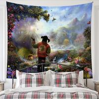 Rapper in The Garden Of Eden Pattern Tapestry, 1 Count Wall Hanging Tapestry for Bedroom Living Room Dormitory Decoration, Bo...