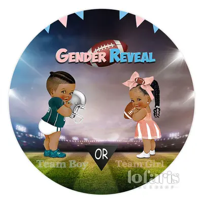 Aperturee Team Boy Or Girl Gender Reveal Round Backdrop | Round Backdrop Stand Covers | Round Baby Shower Backdrop | Circle B...