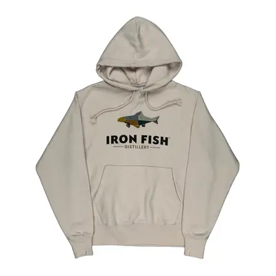 Reverse Weave Iron Fish Distillery Champion Graphic Hoodie - Medium White Cotton Blend