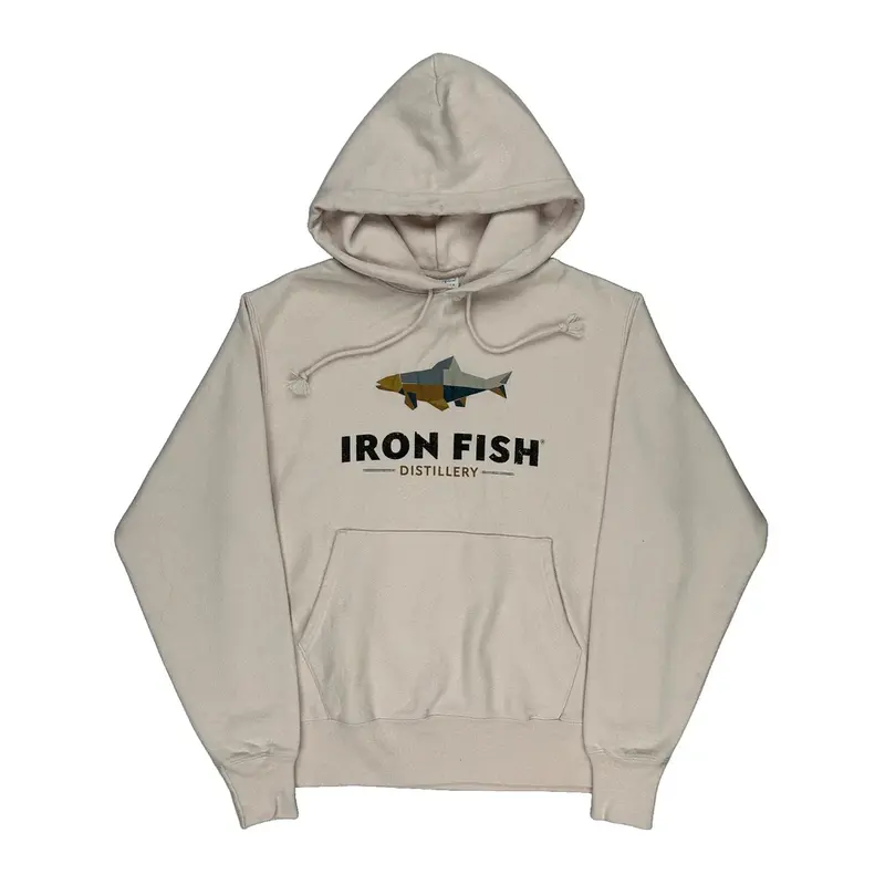 Reverse Weave Iron Fish Distillery Champion Graphic Hoodie - Medium White Cotton Blend