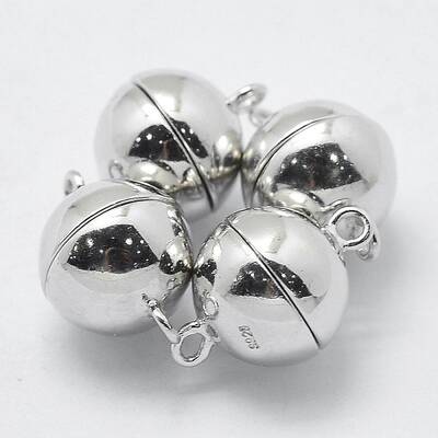 Anti-Tarnish Rhodium Plated 925 Sterling Silver Magnetic Clasps