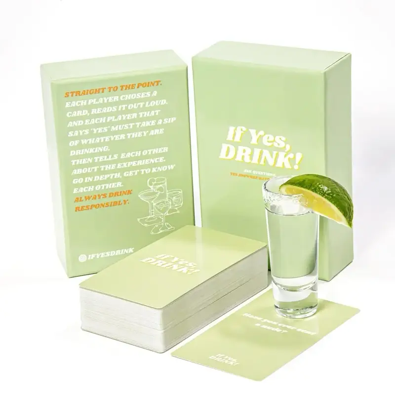 If Yes, Drink! - Conversational Drinking Game with 100 Unique Questions for Ages 12+ Fun Party Game Made in the USA