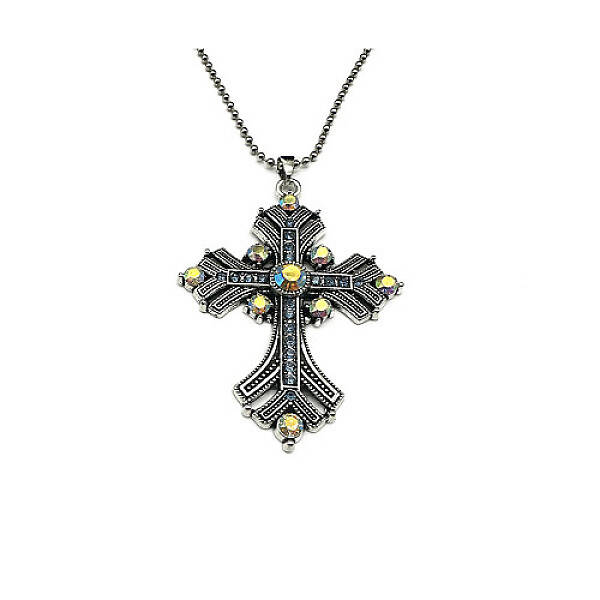 Cross Rhinestone Pendant Necklaces
